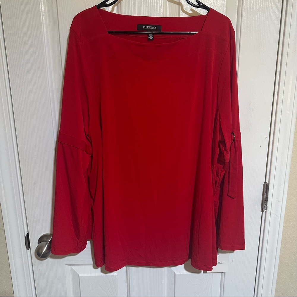 Ellen Tracy Vibrant Red Blouse